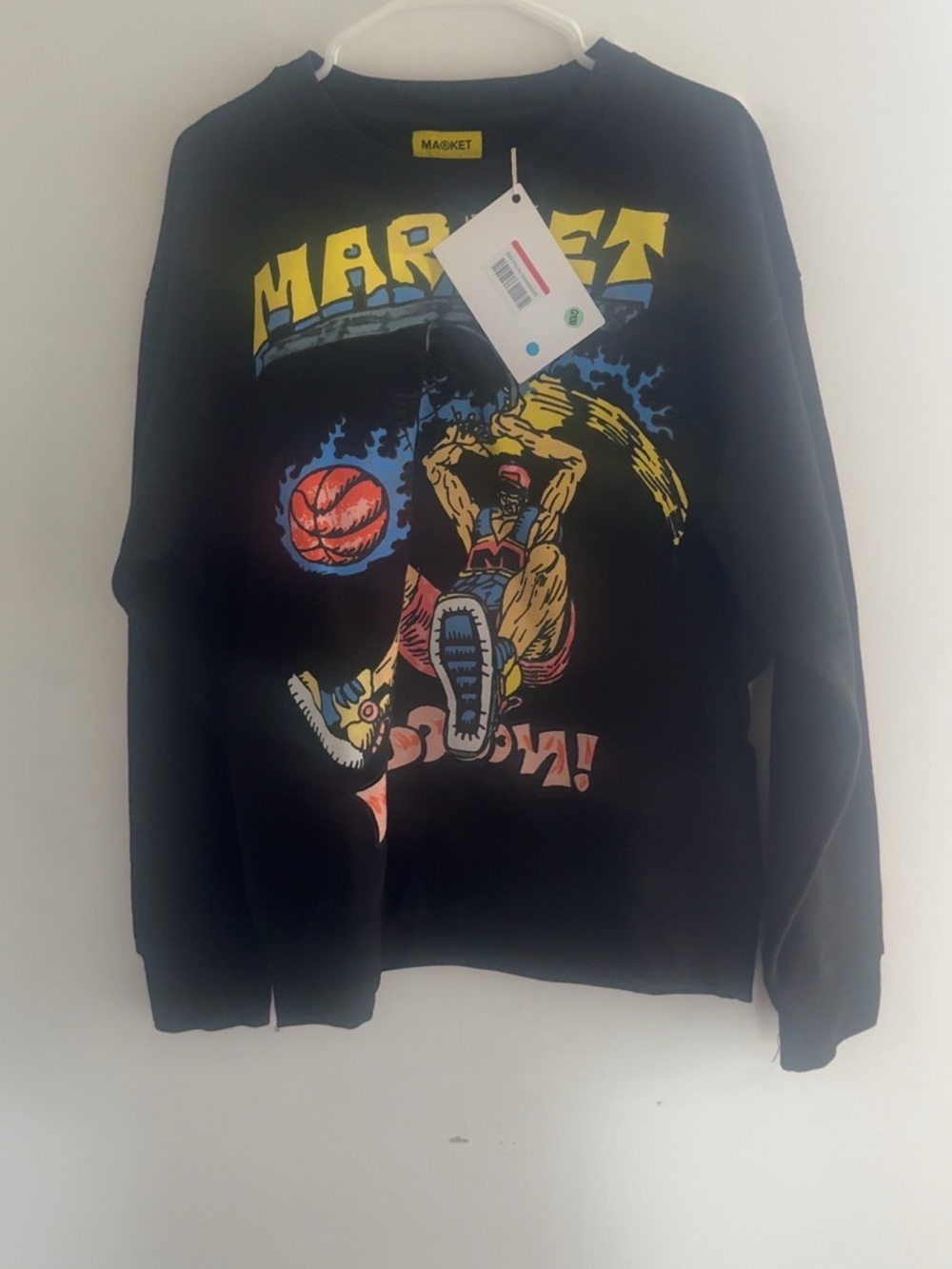 Chinatown Market Black Graphic Basketball Crewneck Sweater